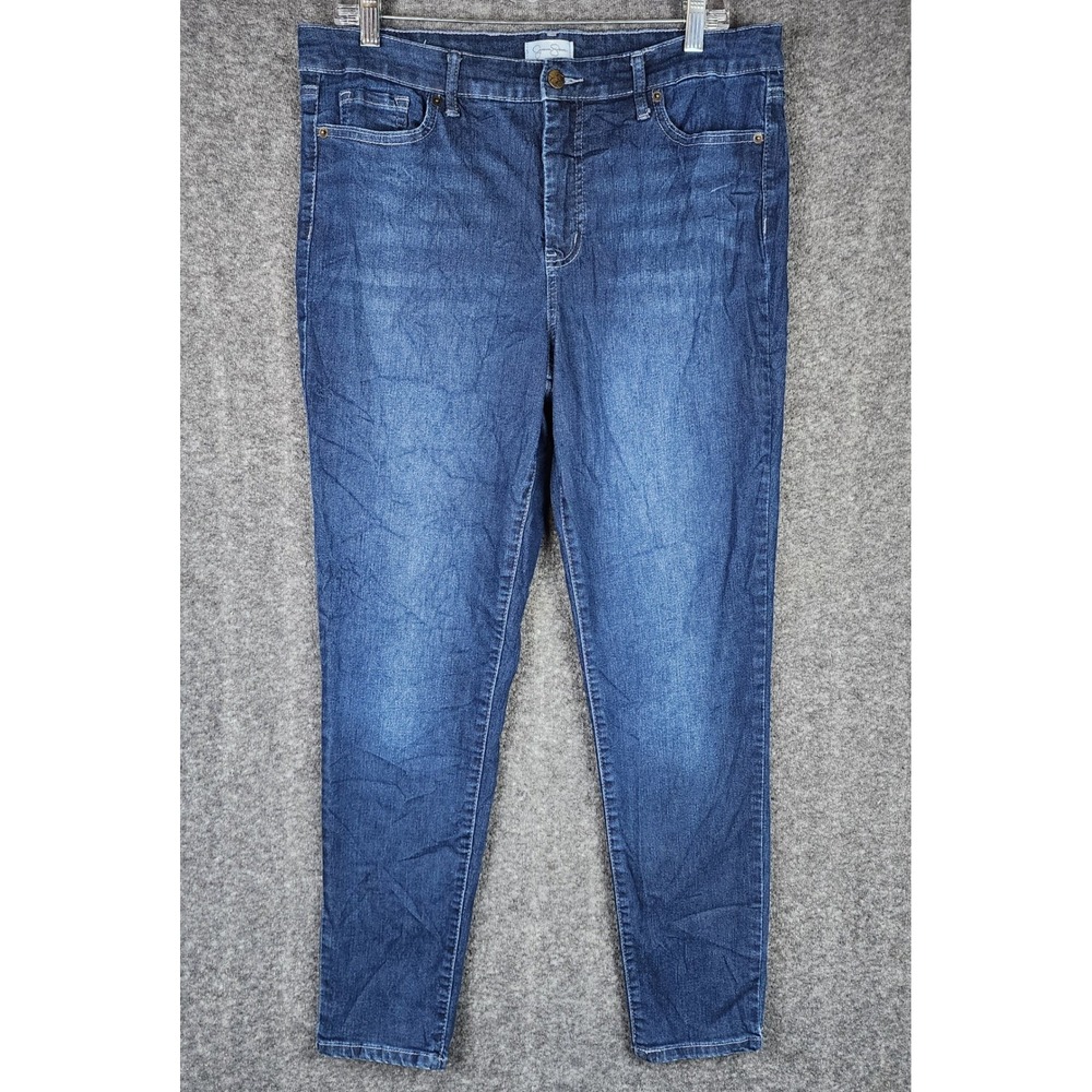Jessica‎ Simpson Skinny Jeans Womens 14 Blue High Rise Dark Wash Denim